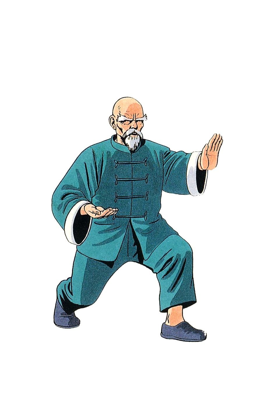 martial arts master in green uniform