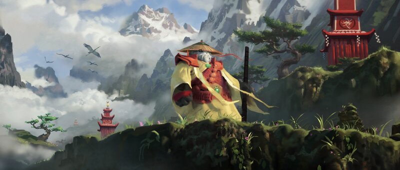 Martial arts master on a mountain