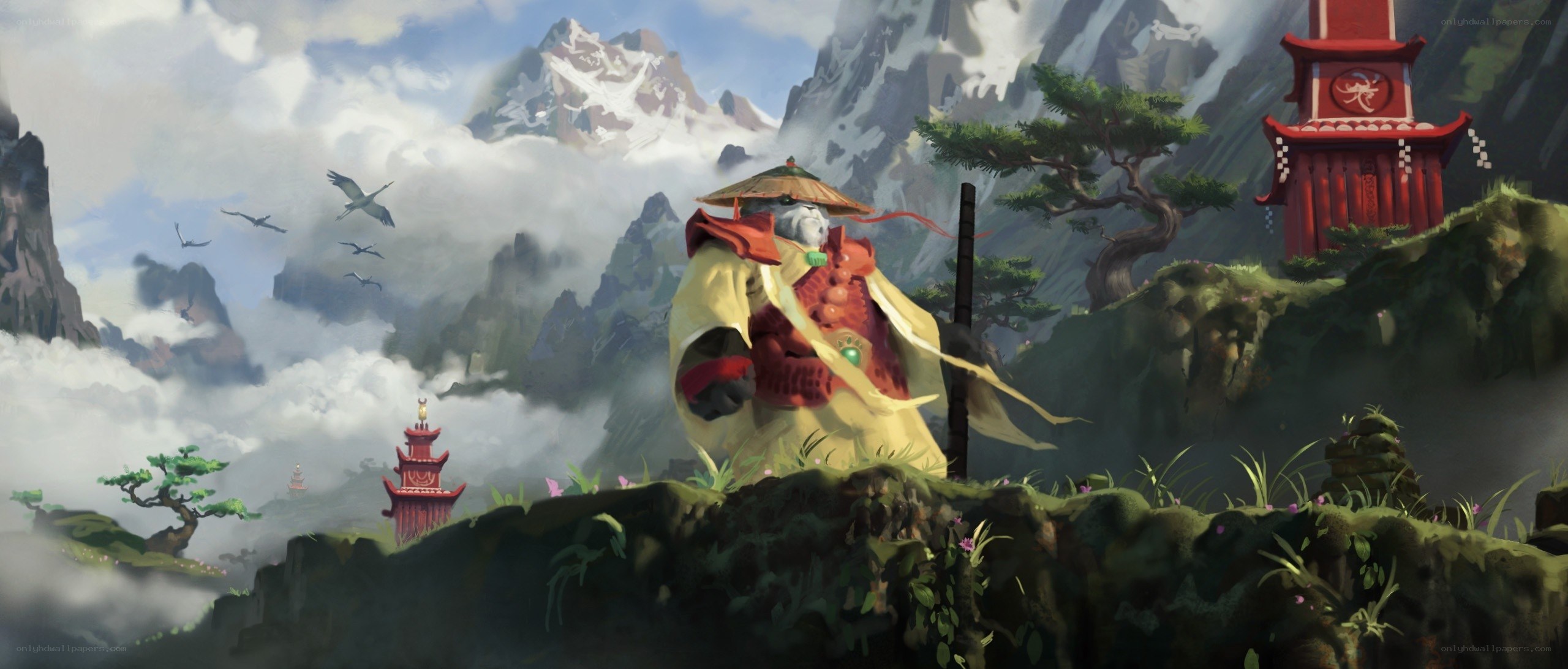 Martial arts master on a mountain
