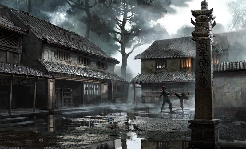 martial arts training in ancient village