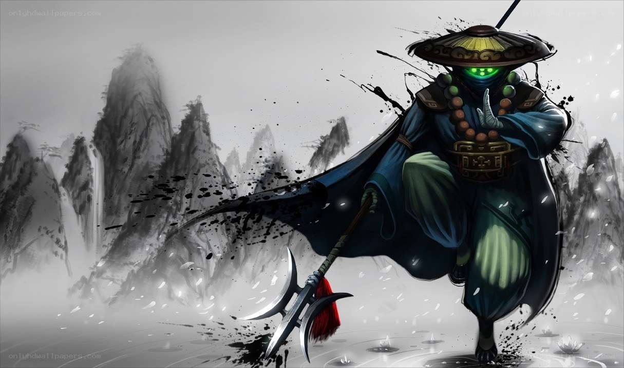 martial arts warrior in mist