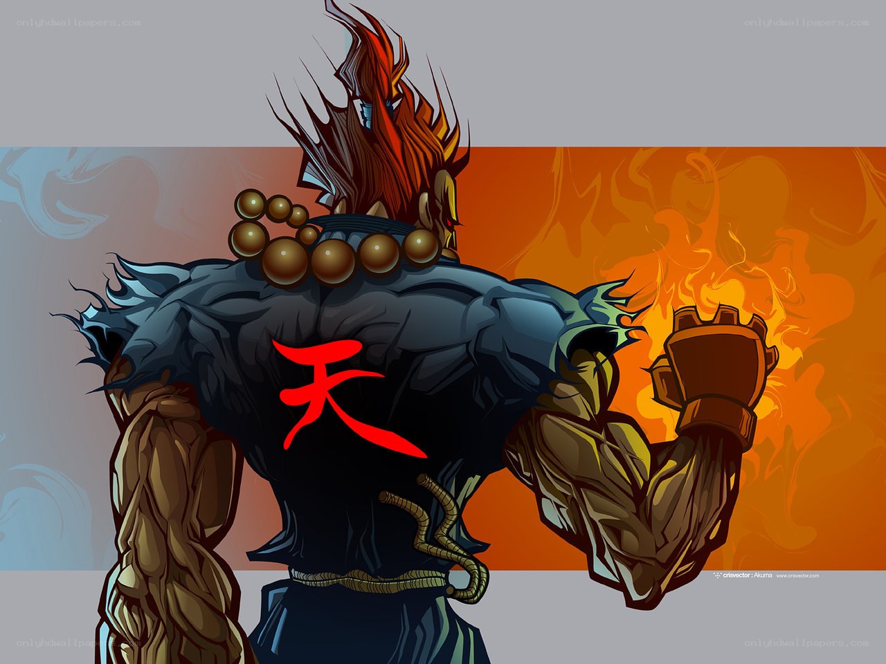 martial arts warrior with fire
