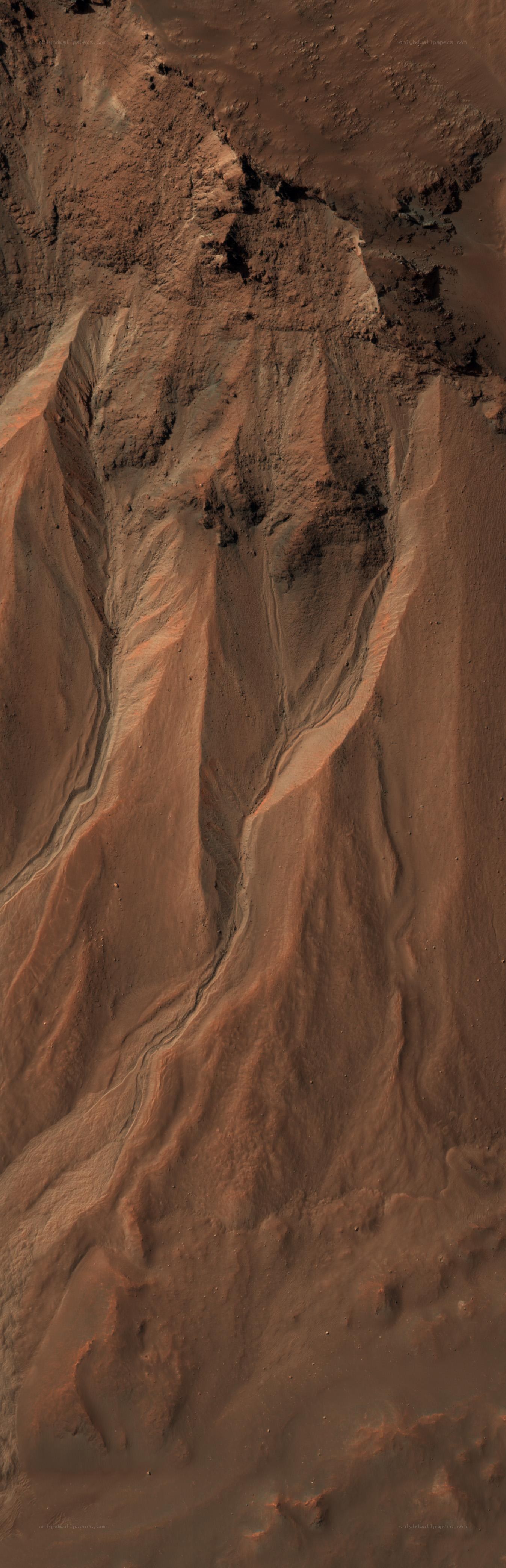 Martian canyon landscape