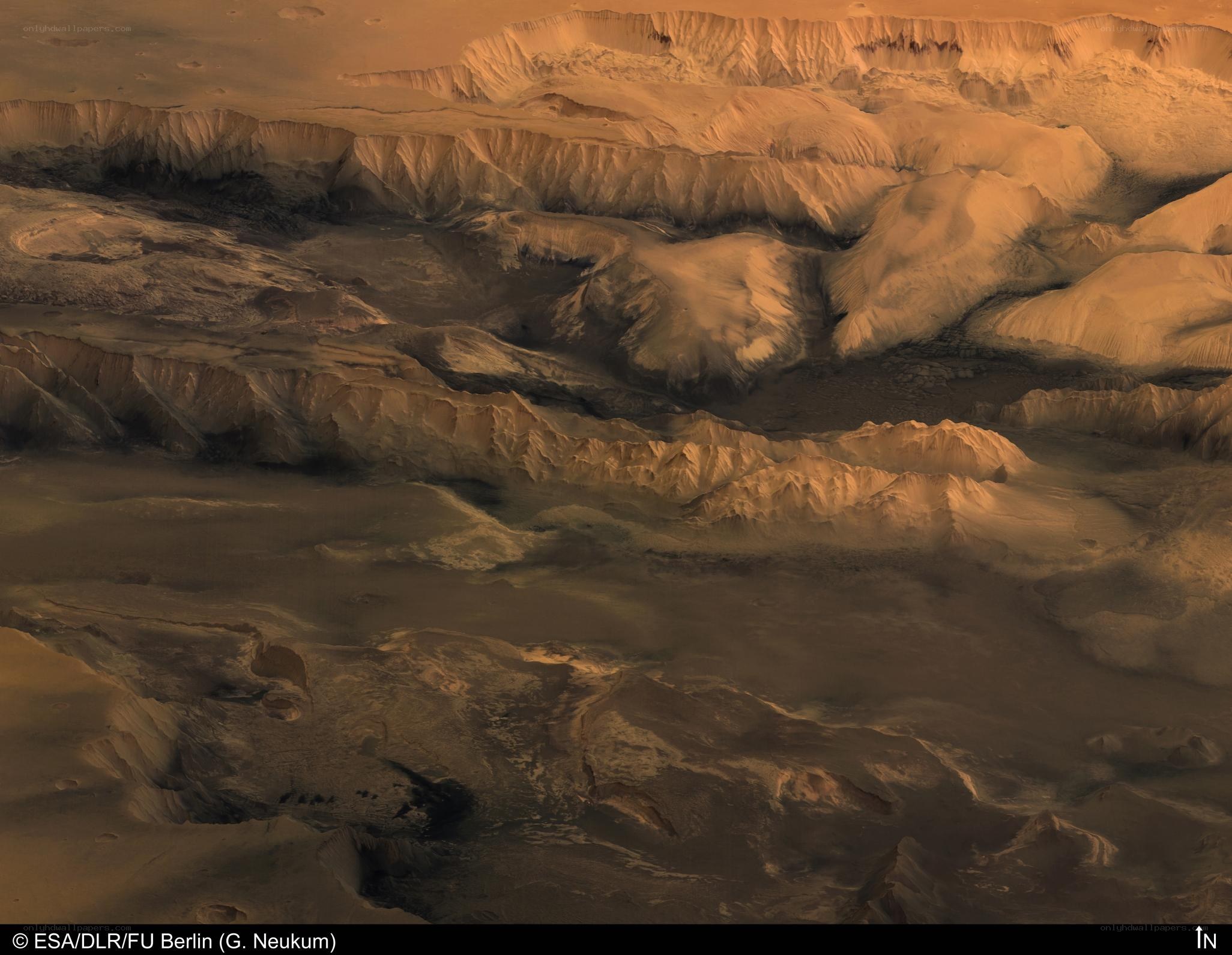 Martian canyon landscape