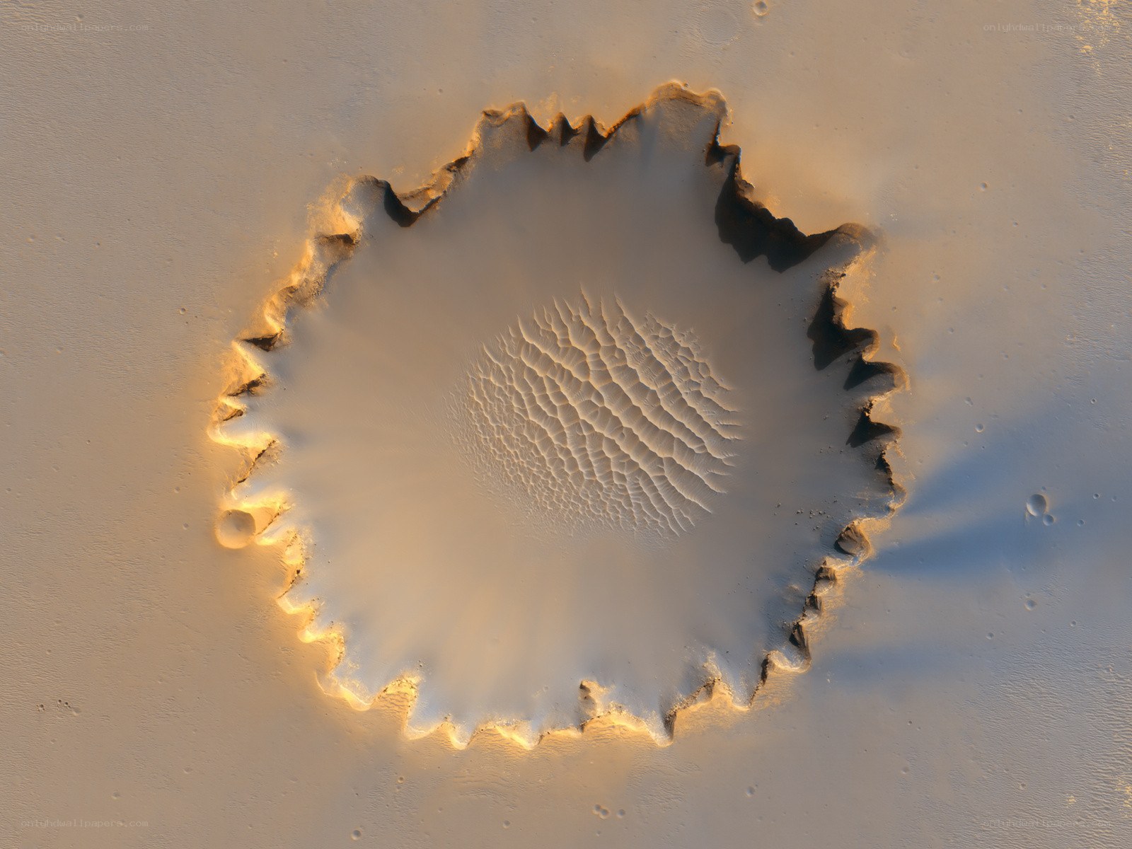 Martian crater from above