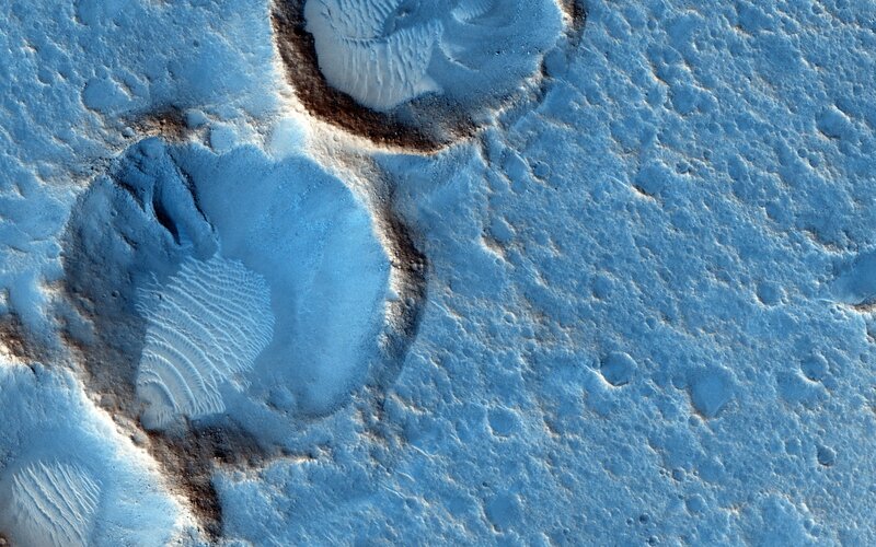 Martian Crater Landscape — Blue