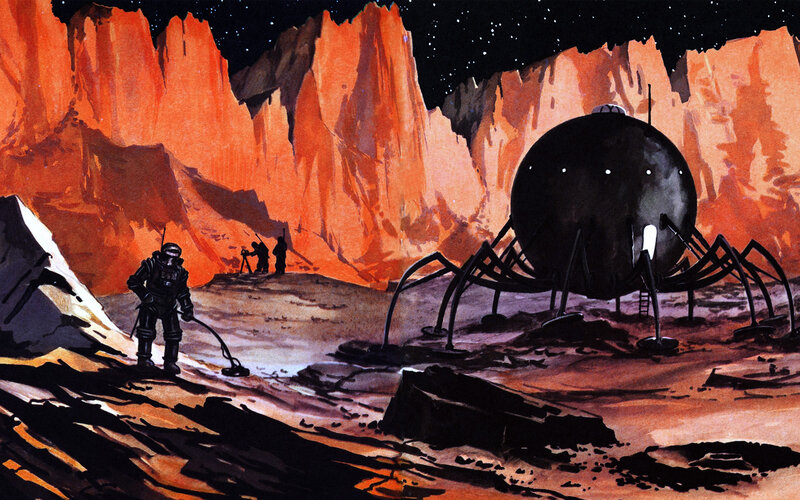 Martian exploration scene