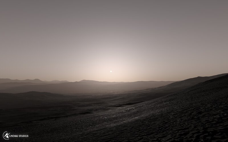 Martian Landscape at Sunset