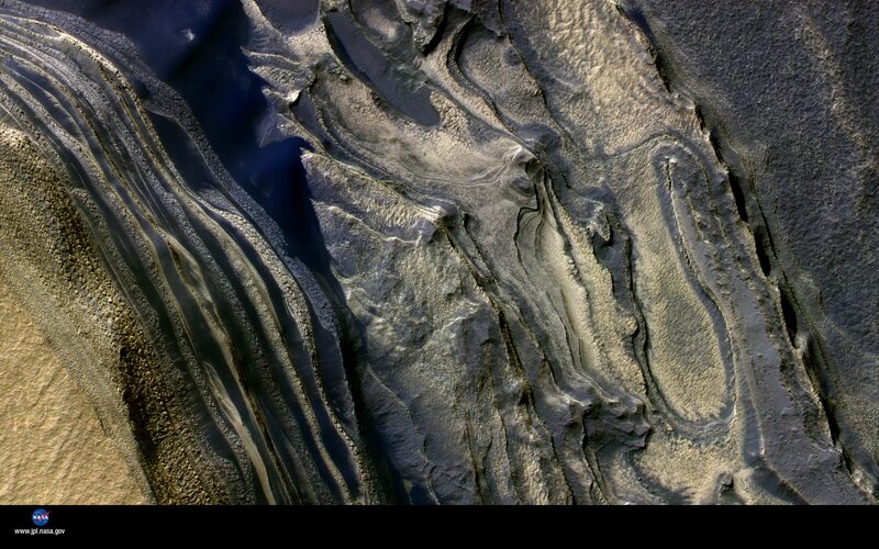 Martian layered rock formations