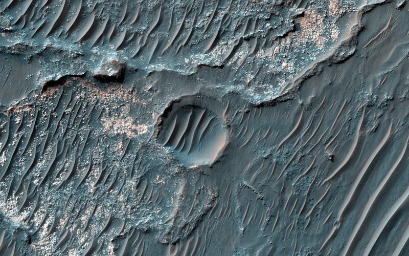 Martian sand dune field