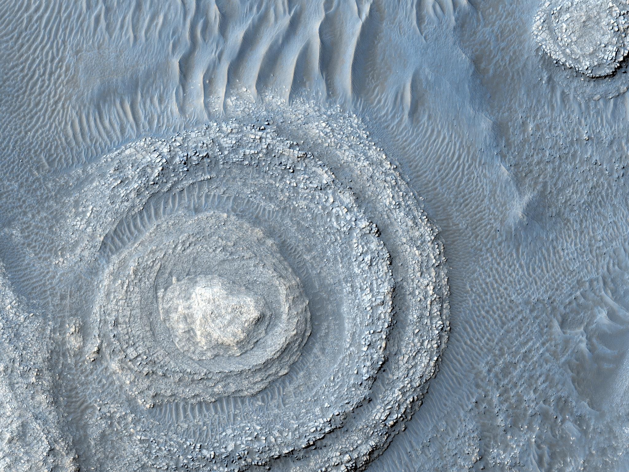 Martian sand dune ripple patterns