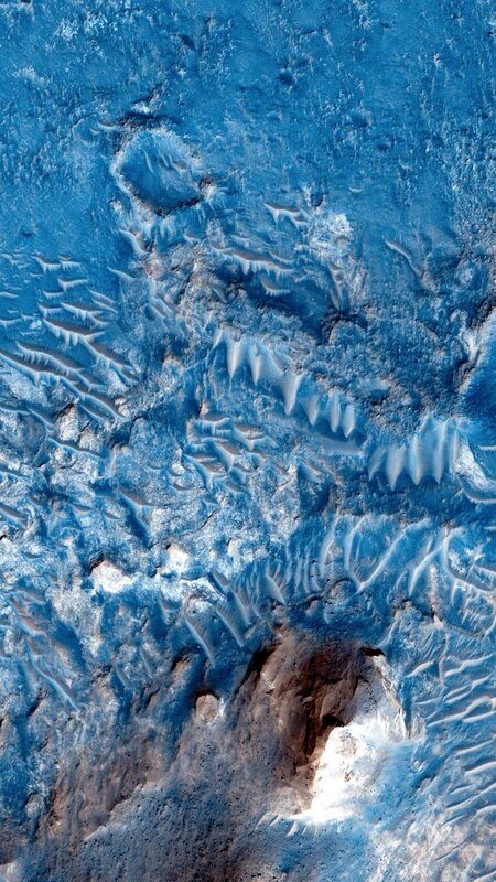 Martian Surface Features — Blue, Desolate