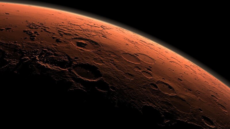 Martian Surface from Orbit — Red