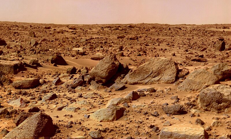 Martian surface landscape