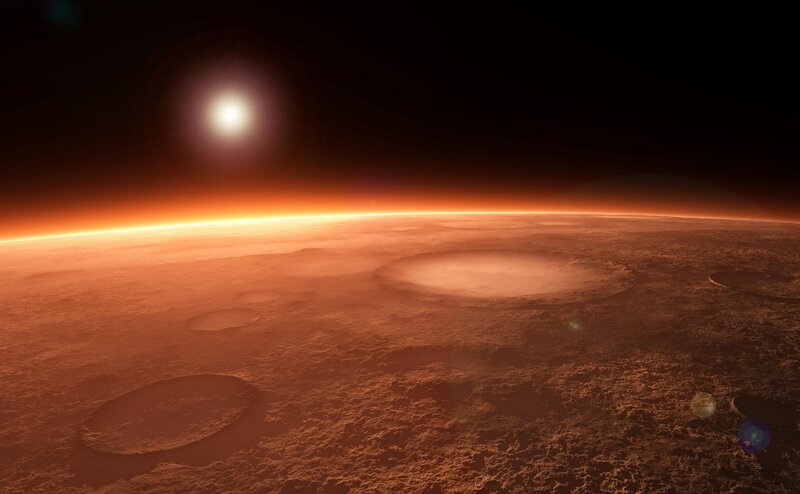 Martian Surface Landscape — Orange