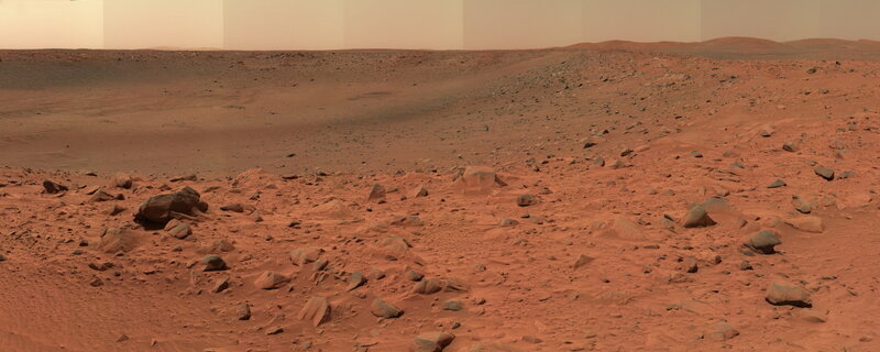 Martian Surface Landscape — Red, Desolate