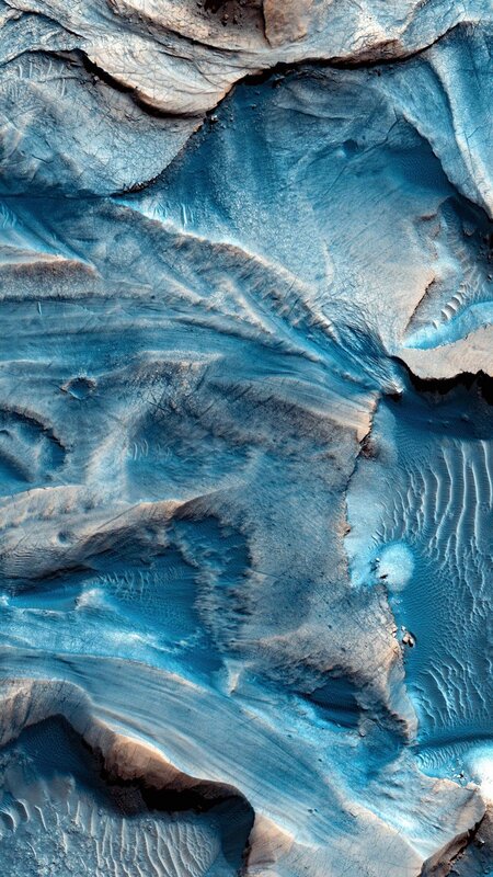 Martian Surface Terrain — Blue, Arid