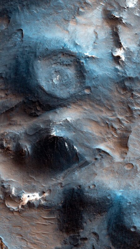 Martian Surface Terrain — Blue, Desolate, Photograph
