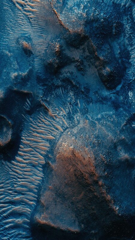 Martian Surface Terrain — Blue, Desolate