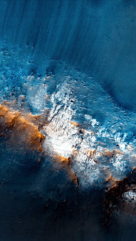 Martian Surface Terrain — Blue, Dramatic