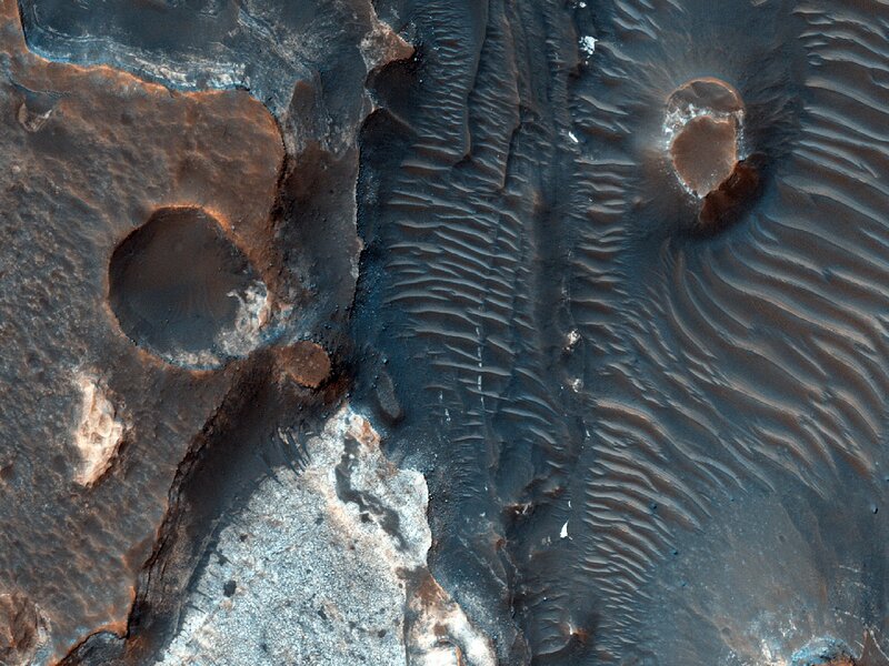 Martian surface with craters