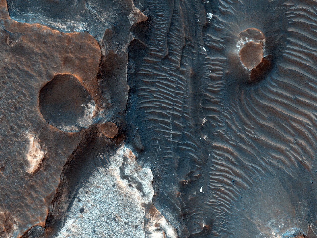 Martian surface with craters