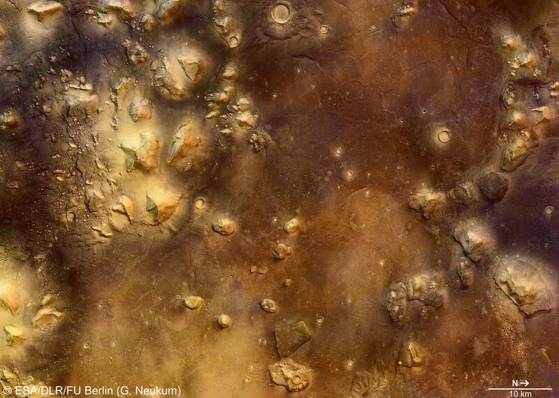 Martian surface with craters