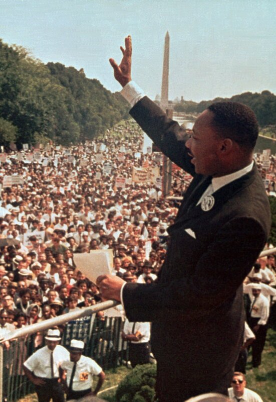 Martin Luther King Jr. speaking at rally