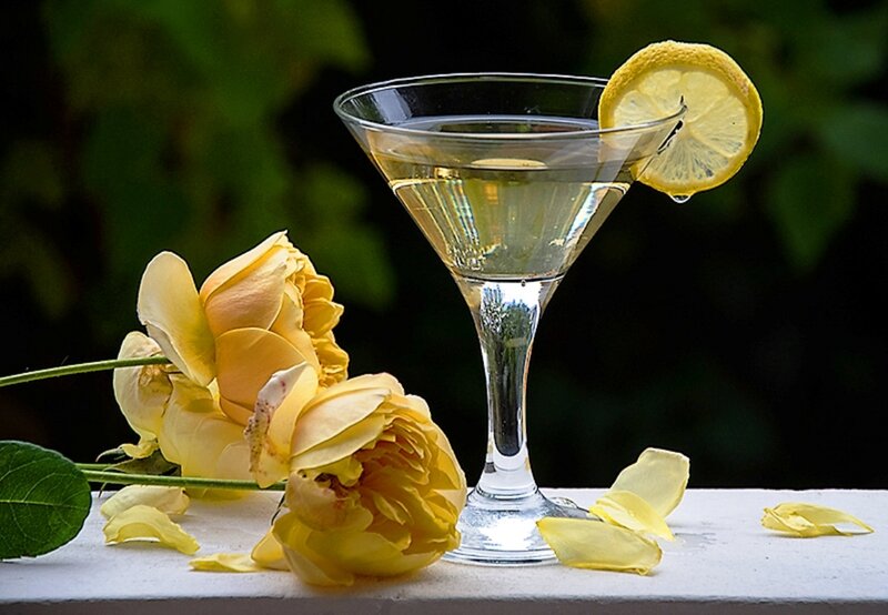 Martini Glass with Lemon