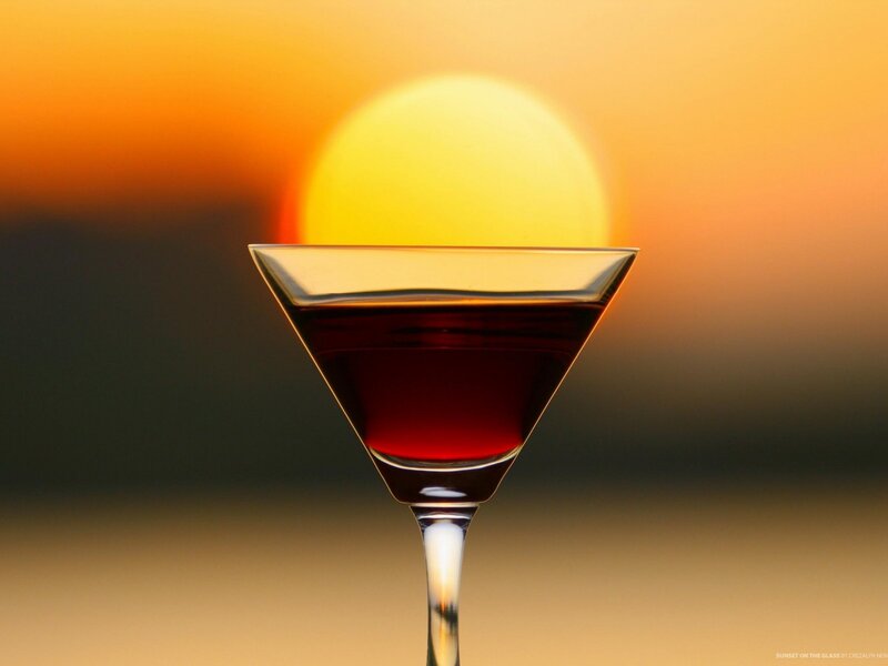 Martini Glass with Red Liquid