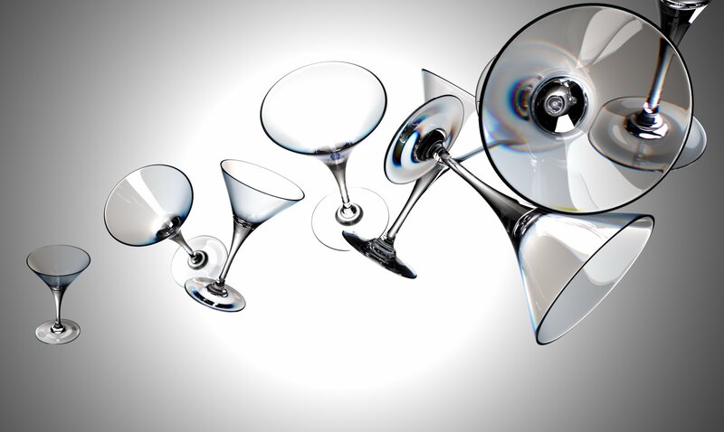Martini Glasses in Motion — White