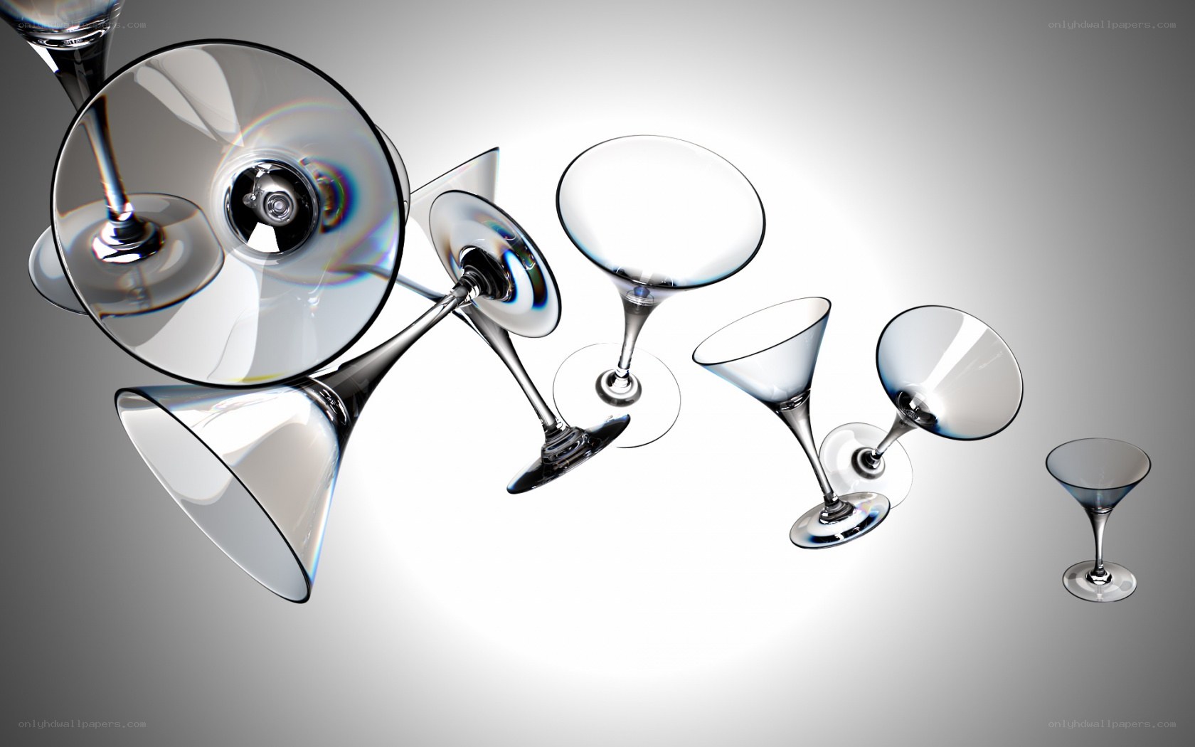 Martini glasses in motion
