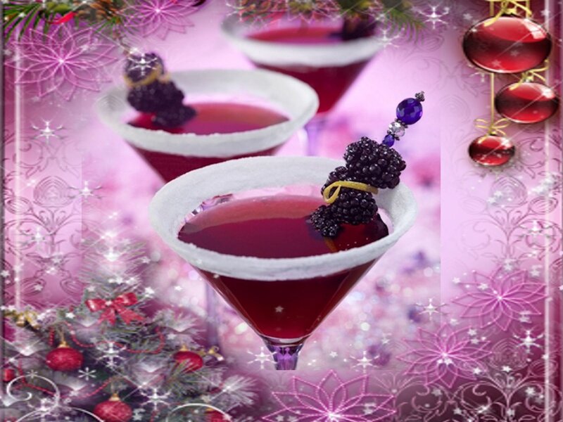 Martini Glasses with Berries