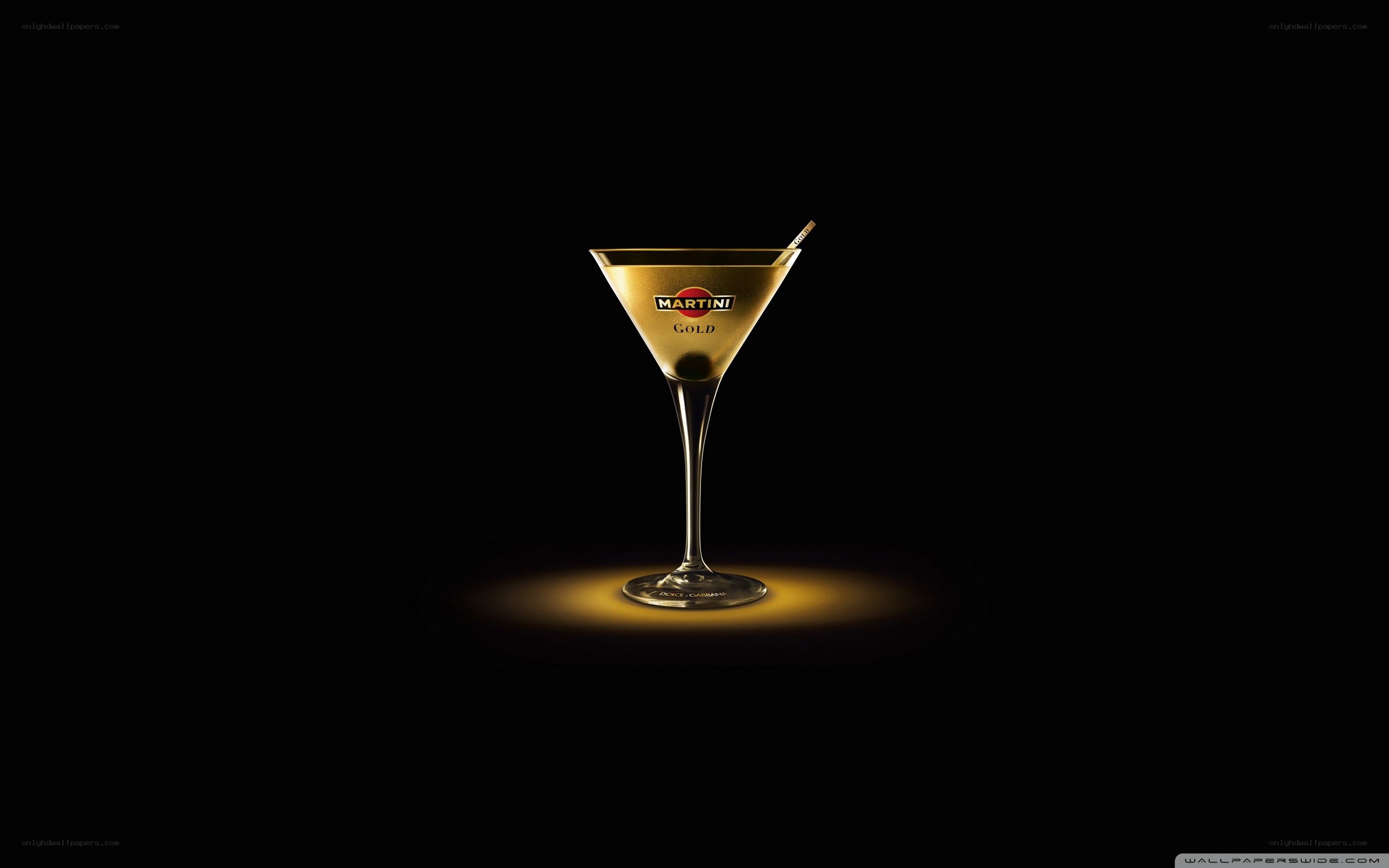 Martini Gold drink on black