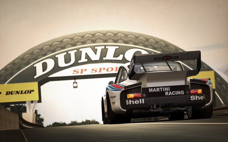 Martini Porsche Race Car — White, Dynamic