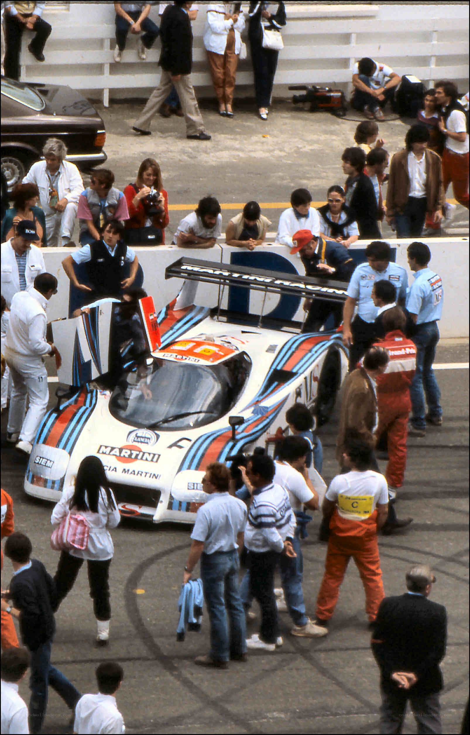 Martini racing car at a track