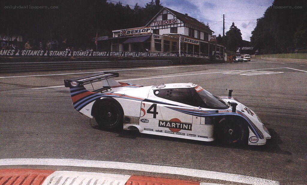 Martini racing car on track