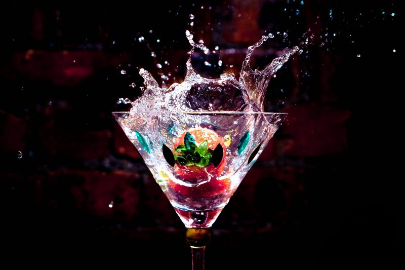 Martini splash with fruit