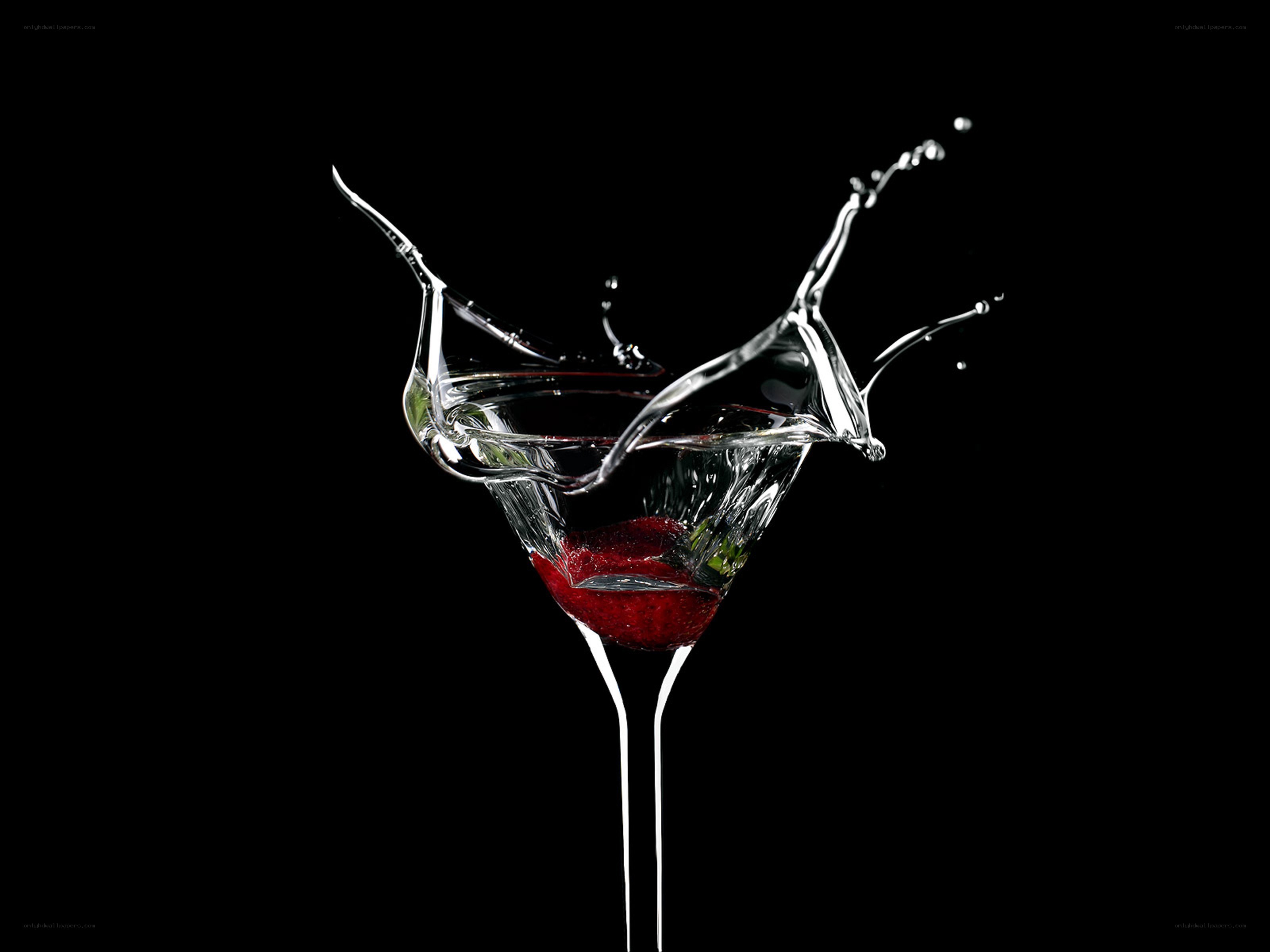 Martini splash with strawberry