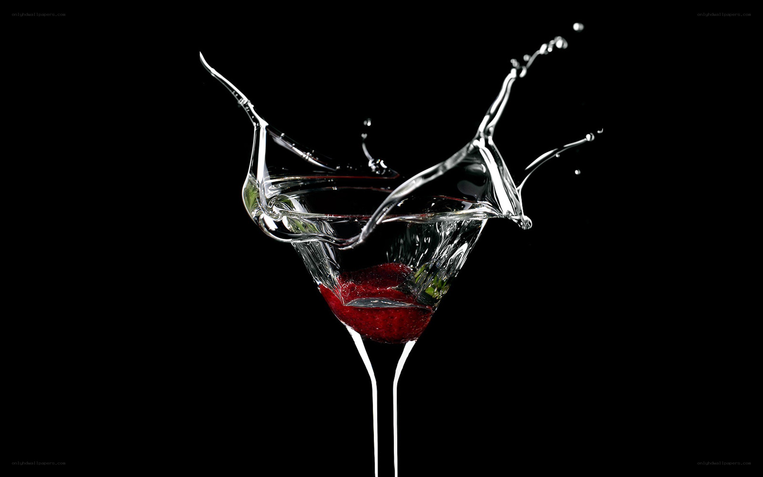 Martini splash with strawberry