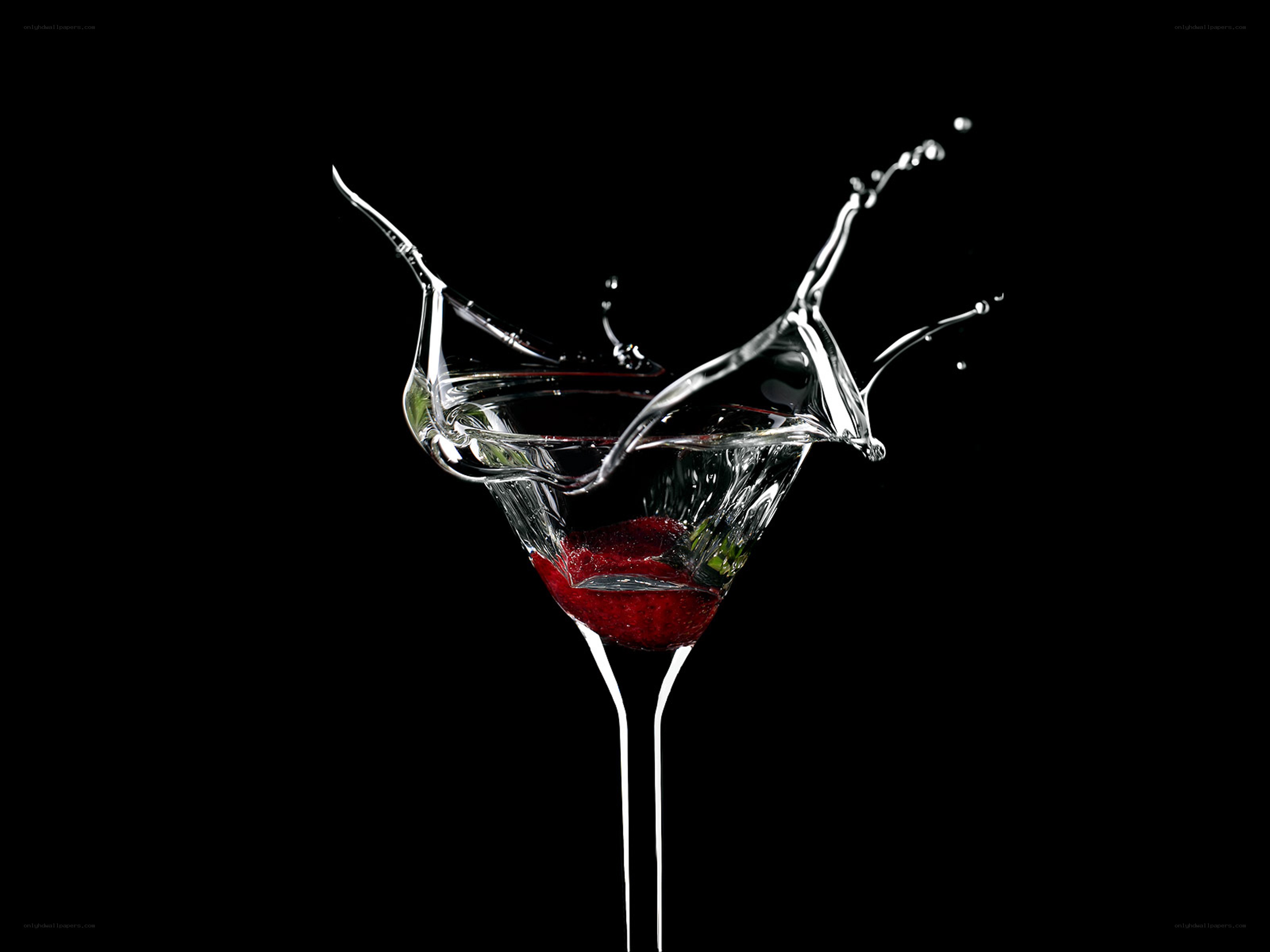 Martini splash with strawberry