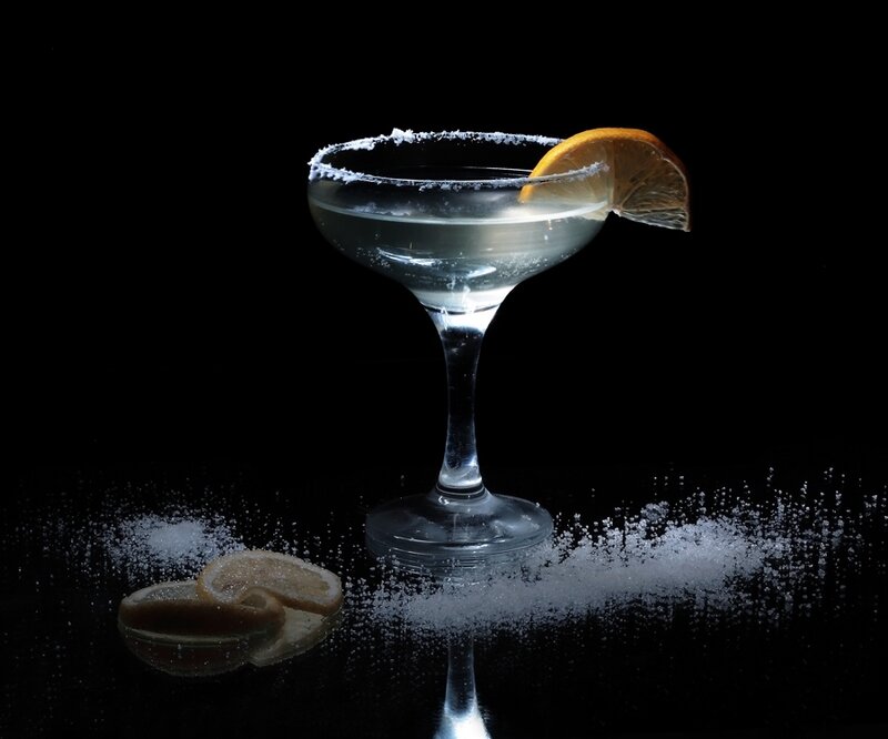 Martini with lemon and salt