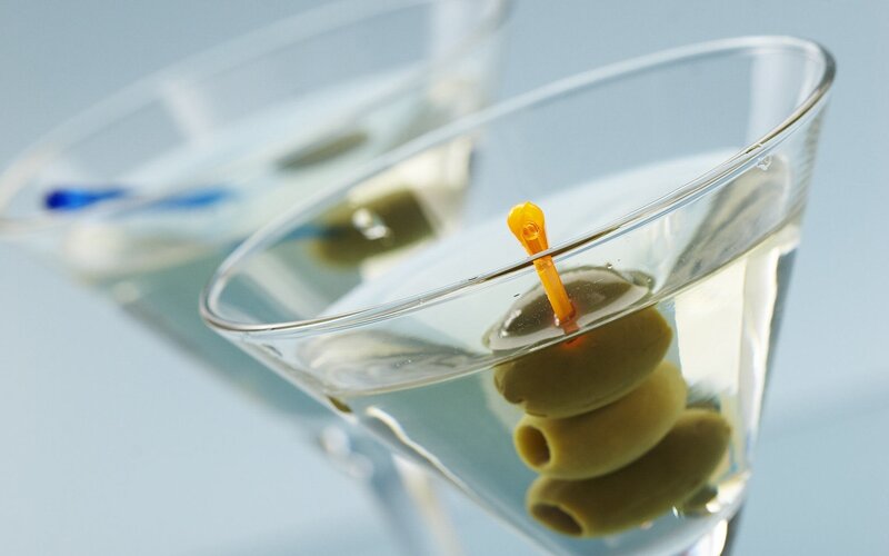 Martini with olives