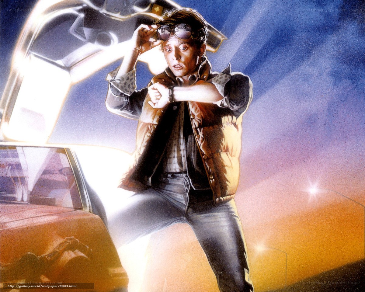 Marty McFly in the DeLorean