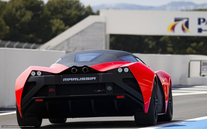 Marussia sports car on racetrack