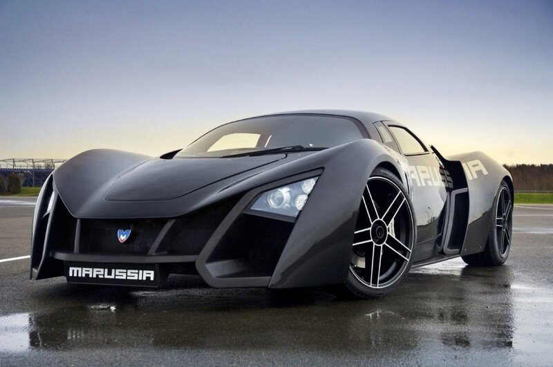 Marussia sports car on track