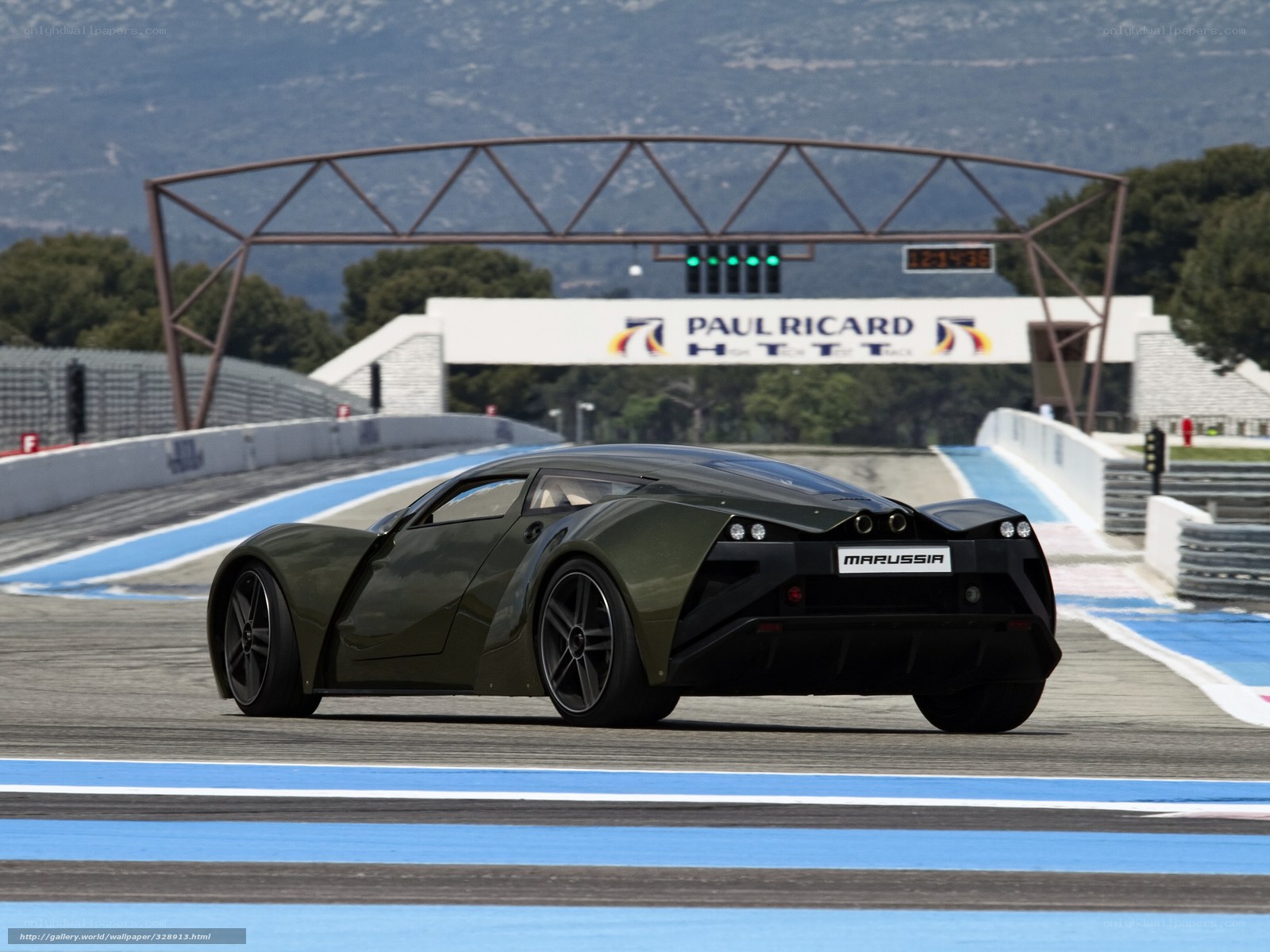 Marussia sports car on track