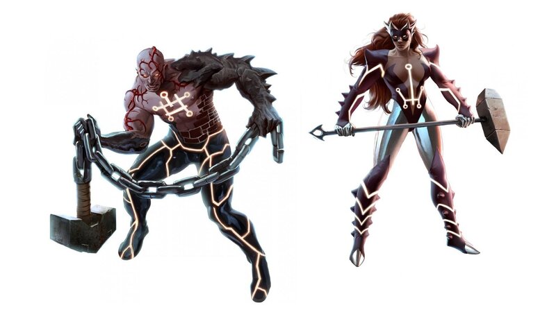 Marvel characters with hammers