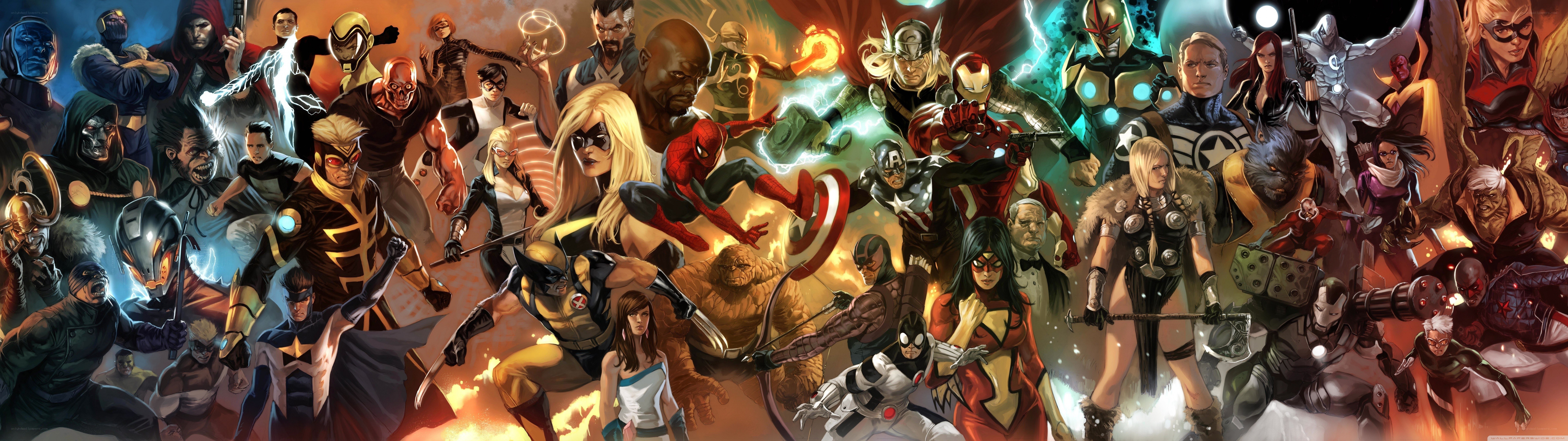 Marvel Comics character collage