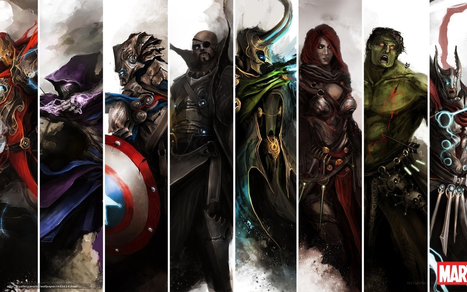 Marvel heroes and villains collage